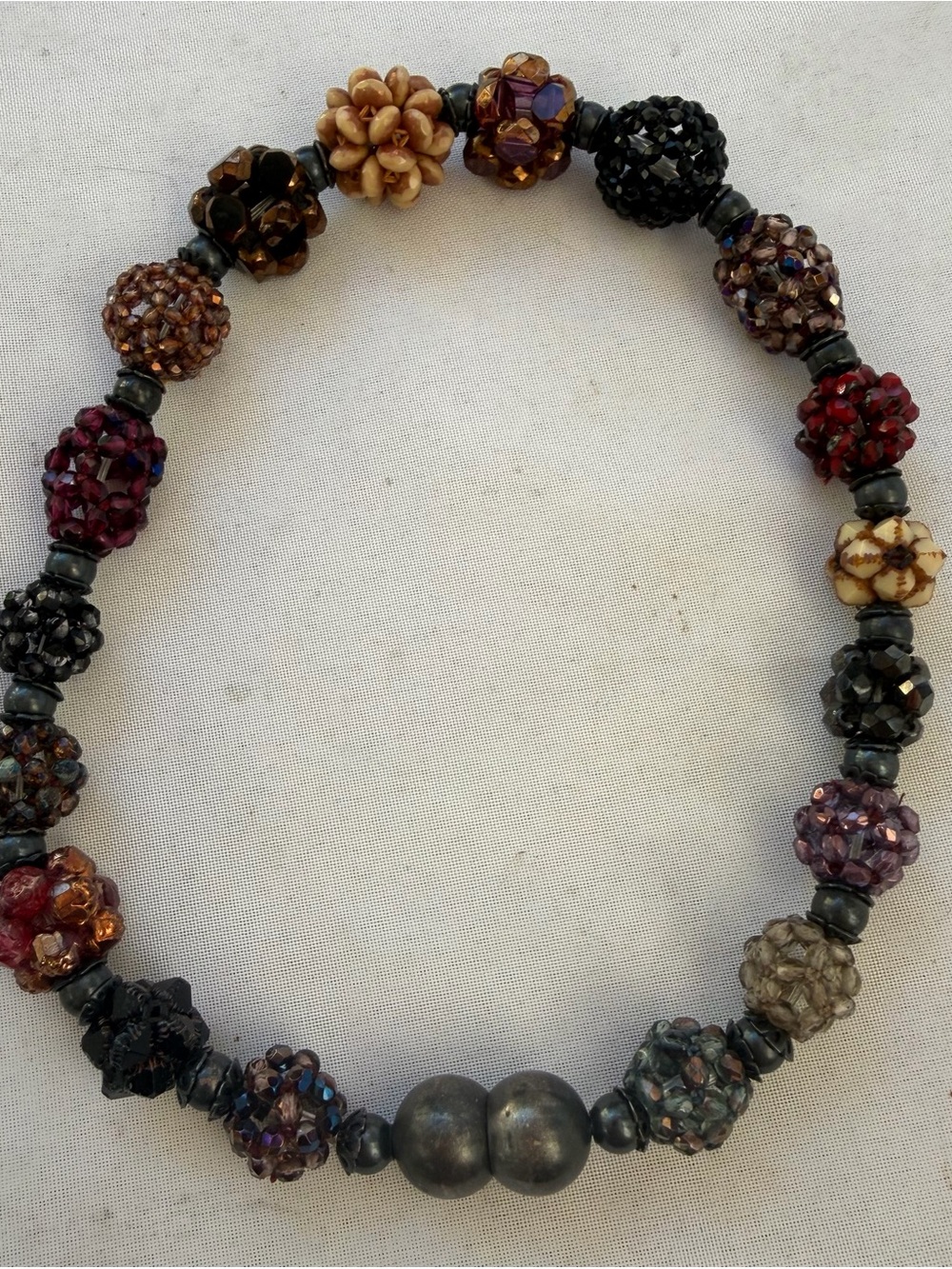 Multicolor Cluster Bead Women's Necklace - Elegant Beaded Statement